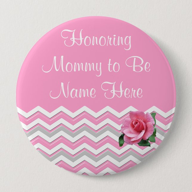 PERSONALISIERTE Mama, zum Baby-Duschen-Button zu Button (Vorderseite)