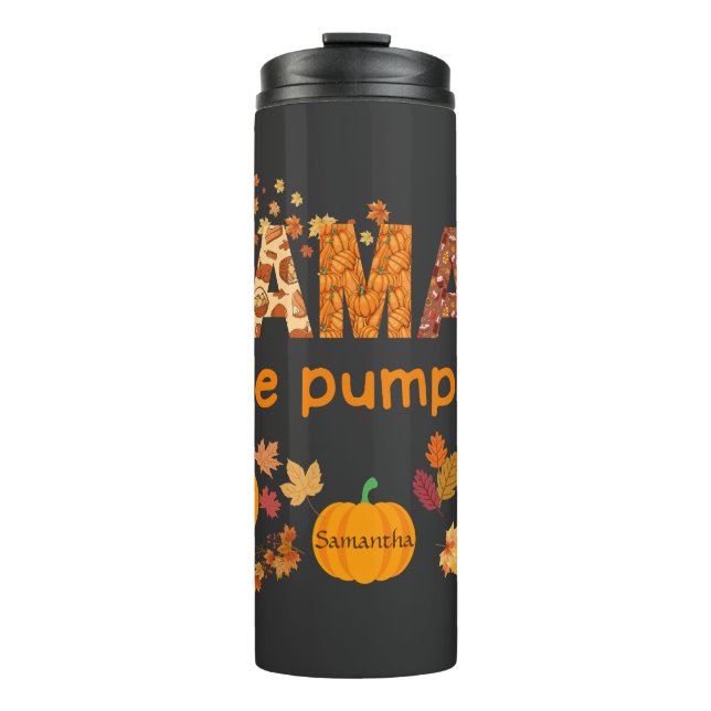 Personalisierte Mamas kleine Kürbiskins Niedliche  Thermosbecher (Vorderseite)