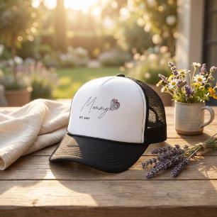 Personalisierte Mami EST. Jahr Trucker-Mütze für M Truckerkappe