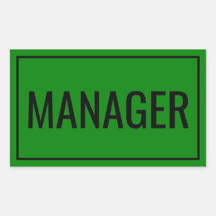 Personalisierte Manager-Sticker für Arbeitsmateria Rechteckiger Aufkleber