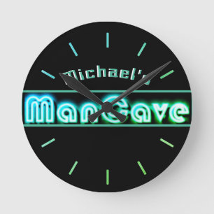 Personalisierte Mancave Bar Den Men Only Neonuhr Runde Wanduhr