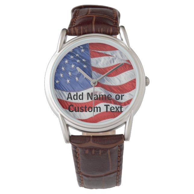 Personalisierte Männerbeobachtung unter amerikanis Armbanduhr (Vorderseite)