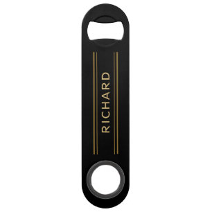 Personalisierte Männergeschenke   Gold Black Bottl Speed Flaschenöffner