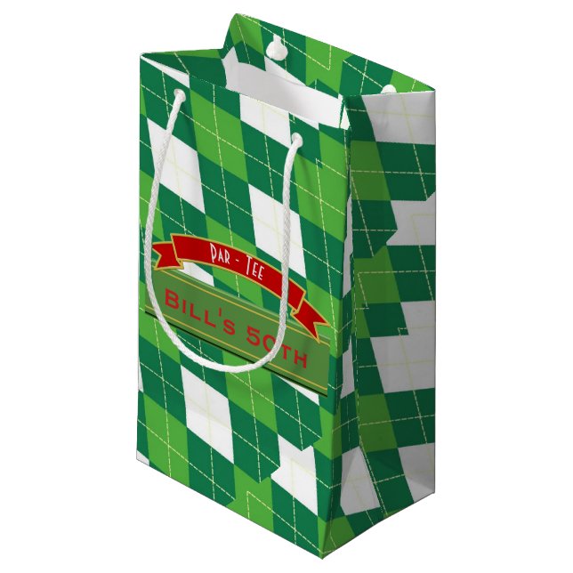 Personalisierte Mans GOLF, Golfer themed Par-T-SHI Kleine Geschenktüte (Vorderseite Schrägansicht)