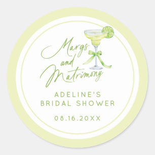 Personalisierte Margs und Matrimony-Brautparty Runder Aufkleber