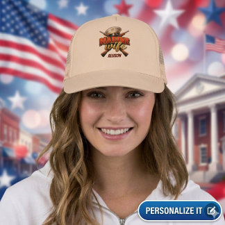 Personalisierte Marine-Ehefrau-Trucker-Mütze Truckerkappe
