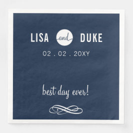 Personalisierte Marine Moderne Hochzeit Napkins Serviette