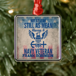 Personalisierte Marine Veteran Not leidende US-Fla Ornament Aus Metall