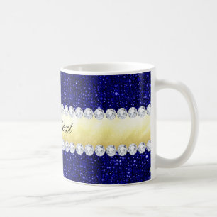 Personalisierte Marineschichten, Gold, Diamanten Kaffeetasse