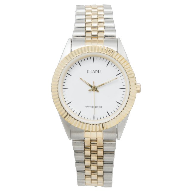 Personalisierte Markenbezeichnung Unisex Zwei-Tone Armbanduhr (Vorderseite)