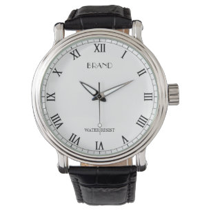 Personalisierte Markenmännchen Vintages schwarzes Armbanduhr