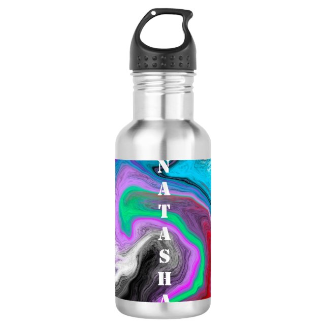Personalisierte Marmorexplosion Edelstahlflasche (Vorderseite)
