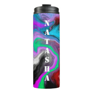 Personalisierte Marmorexplosion Thermosbecher