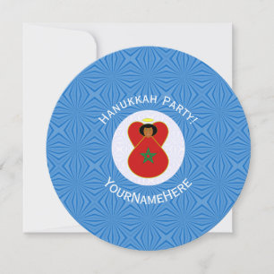 Personalisierte marokkanische Engel-Hanukkah-Flagg Einladung