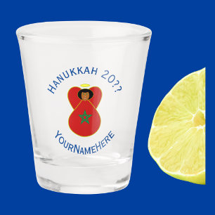 Personalisierte marokkanische Engel-Hanukkah-Flagg Schnapsglas