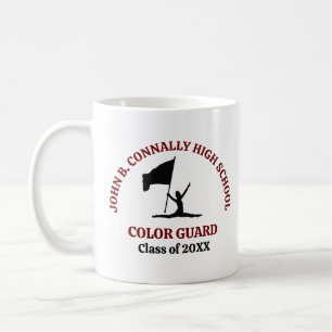 Personalisierte Maroon High School Color Guard Kaffeetasse