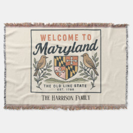 Personalisierte Maryland-Wurfdecke Decke
