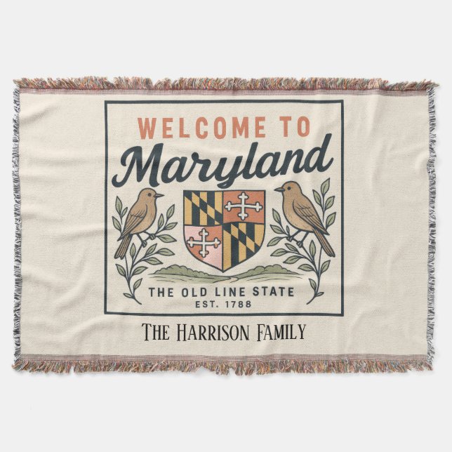 Personalisierte Maryland-Wurfdecke Decke (Vorderseite)