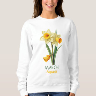 Personalisierte März-Geburtstags-Narzisse-Geburtsb Sweatshirt