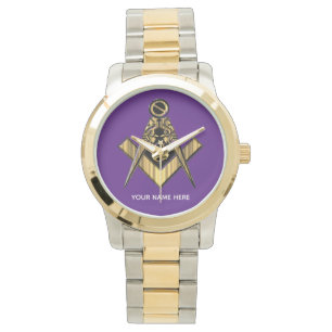 Personalisierte Masonic-Geschenke   Freemason Lila Armbanduhr