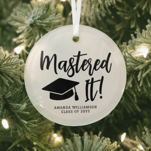 Personalisierte Master-Grad-Abschluss meistert es Ornament Aus Glas