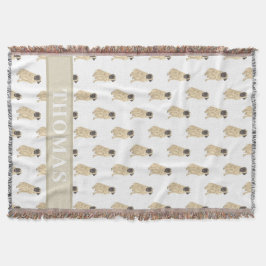 Personalisierte Mastiff Rosa und Weiß Decke