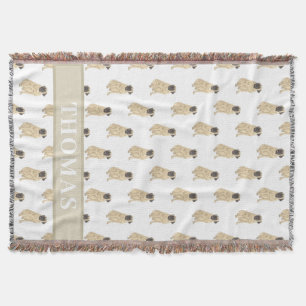 Personalisierte Mastiff Rosa und Weiß Decke