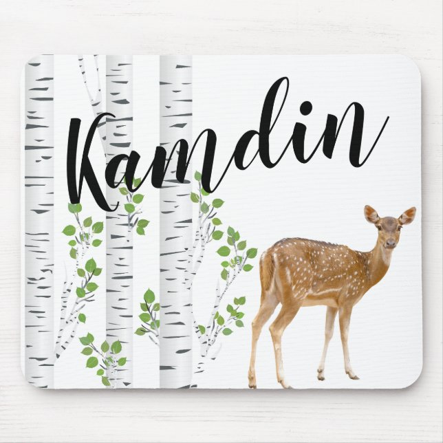 Personalisierte Maus Pad Deer Doe Buck Wald Woodla Mousepad (Vorne)