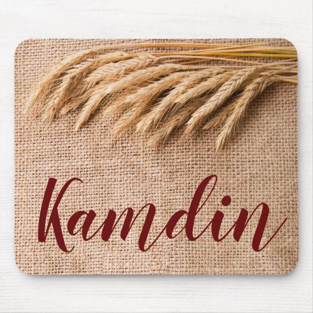 Personalisierte Maus Pad Weizen auf Burlap Sack Co Mousepad (Vorne)