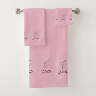 Personalisierte May Lily of the Valley Birth Blume Badhandtuch Set