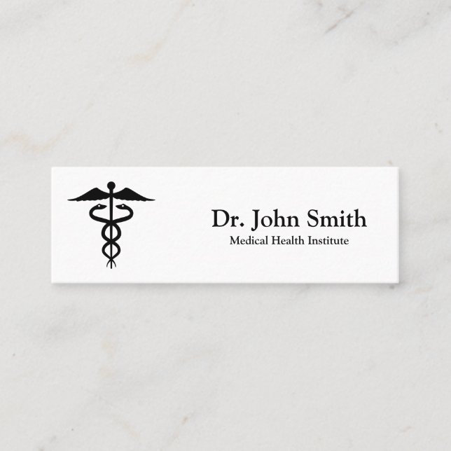 Personalisierte Medizin Caduceus Black Mini Visitenkarte (Vorderseite)