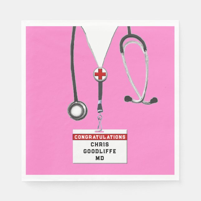 Personalisierte Medizin-Schule Graduation Party Na Serviette (Vorderseite)