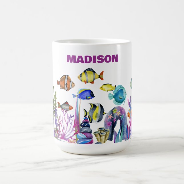 Personalisierte Meereslebenslandschaft Kaffeetasse (Mittel)