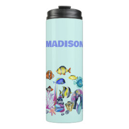 Personalisierte Meereslebenslandschaft Thermosbecher