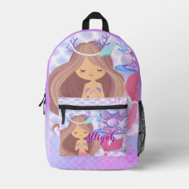 Personalisierte Meerjungfrau Bedruckter Rucksack