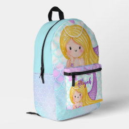 Personalisierte Meerjungfrau Bedruckter Rucksack