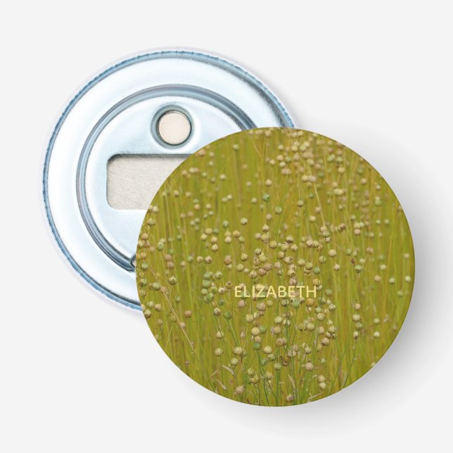Personalisierte mehrfarbige grüne Florals Flaschenöffner (Vorderseite)