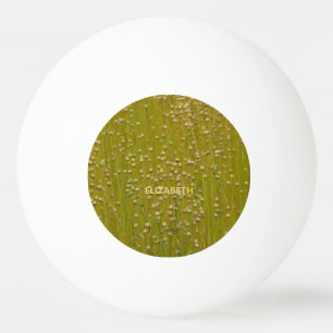 Personalisierte mehrfarbige grüne Florals Tischtennisball