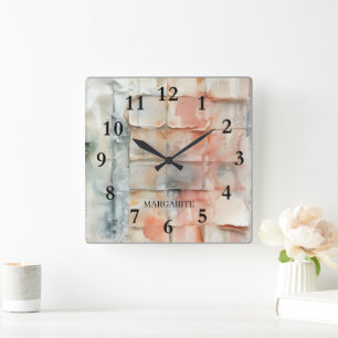 Personalisierte mehrfarbige Lack-Chips-Wand Quadratische Wanduhr