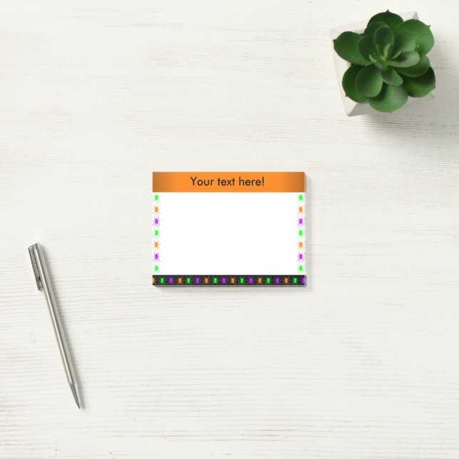 Personalisierte mehrfarbige Spinnen Post-it Klebezettel (Büro)