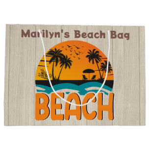 Personalisierte mehrfarbige Strandtasche Große Geschenktüte