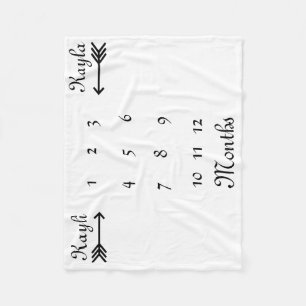 Personalisierte Meilenstein-Monats-Doppeldecke Fleecedecke