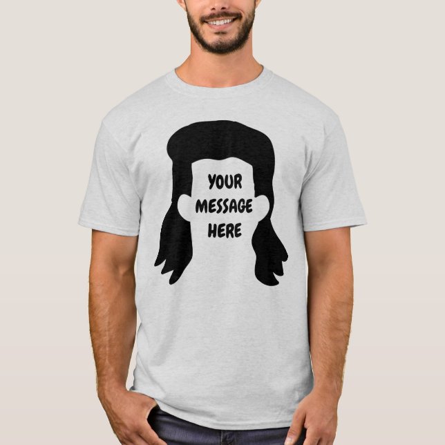 Personalisierte Meldung Funny Mullet Graphic T-Shirt (Vorderseite)