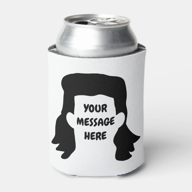 Personalisierte Meldung Funny Mullet Illustration Dosenkühler (Kanne Vorderseite)