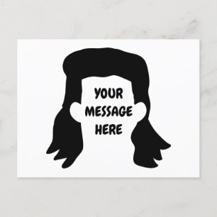 Personalisierte Meldung Funny Mullet Illustration Postkarte