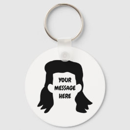 Personalisierte Meldung Funny Mullet Illustration Schlüsselanhänger