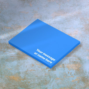 Personalisierte Meldung Vibrannt Bright Bold Blue Post-it Klebezettel