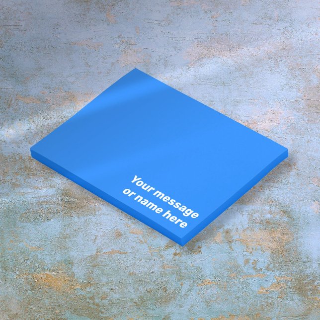 Personalisierte Meldung Vibrannt Bright Bold Blue Post-it Klebezettel (Personalized Message Vibrant Bright Bold Blue Post-it Notes)