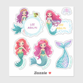 Personalisierte Mermaid-Unterwasserbezeichnung Aufkleber