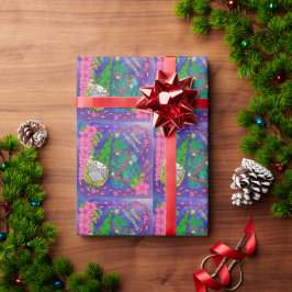 PERSONALISIERTE MERRY CHRISTMAS MIT GNOME XMAS TRE GESCHENKPAPIER